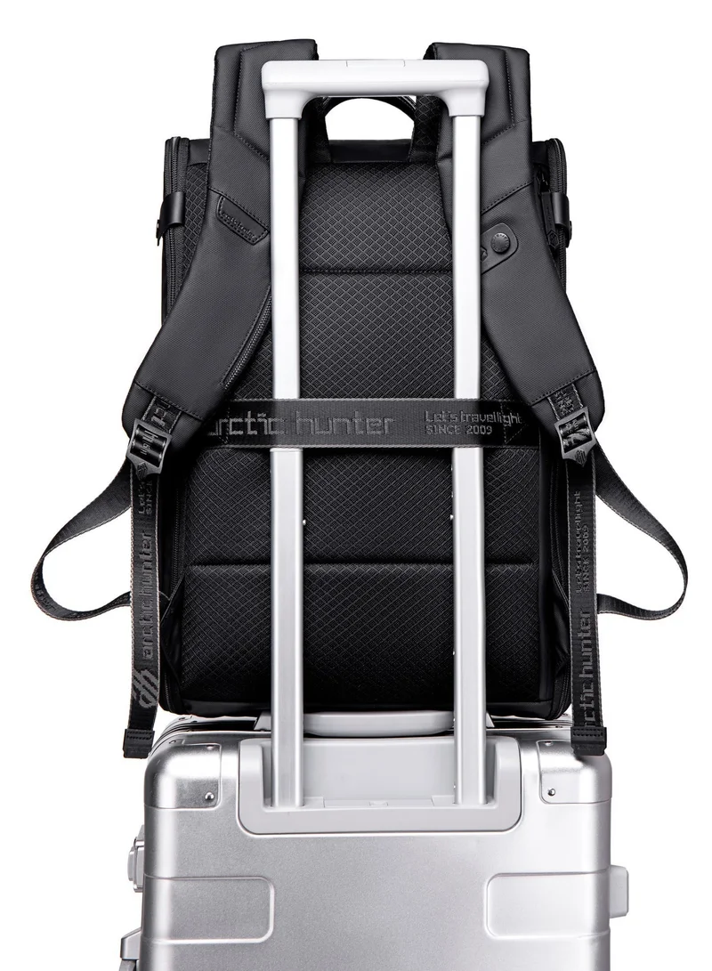 ARCTIC HUNTER  Water Resistant Polyester 180 Degree Flat Open 15.6 inch Unisex Travel Laptop Backpack B00465 Black  | Best Price UAE